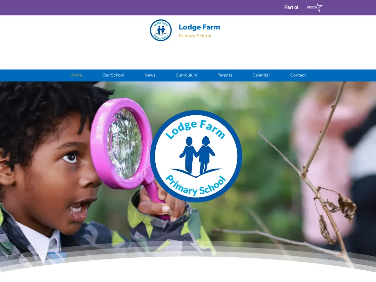 Homepage of the Lodge Farm Primary School website
